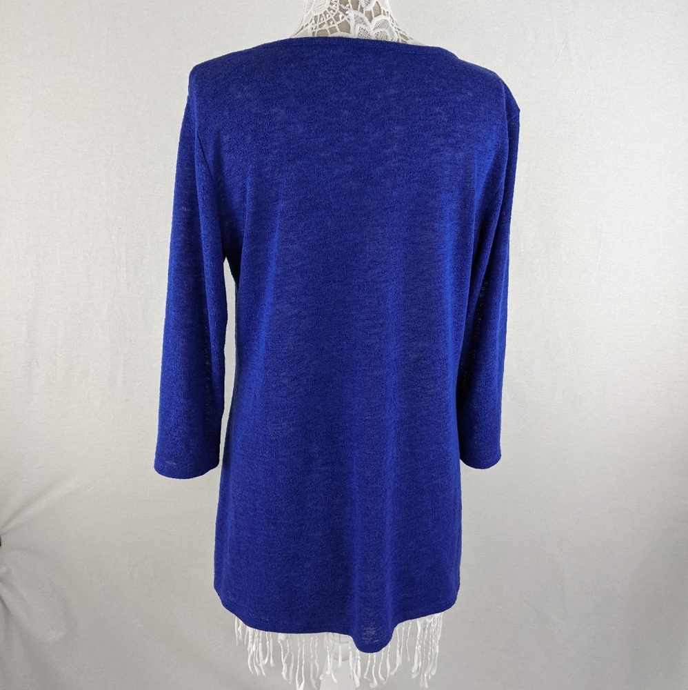 ** SOLD **New York & Company Blue 3/4 Sleeve Top Size XL - Picture 5 of 7